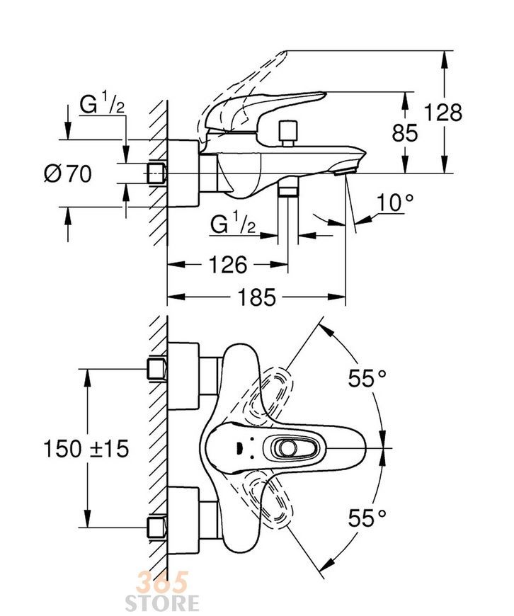 Змішувач для ванни GROHE Eurostyle 33591003 - 33591003
