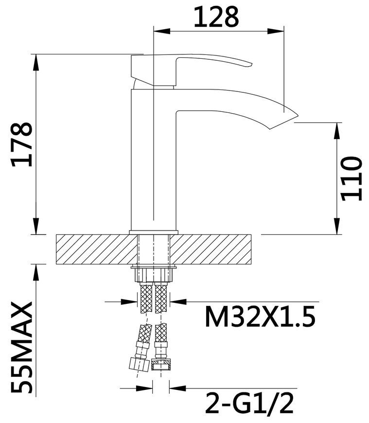 Змішувач для раковини Qtap Swan Cascada Chrome/White QTSWA270CRW45568 - QTSWA270CRW45568