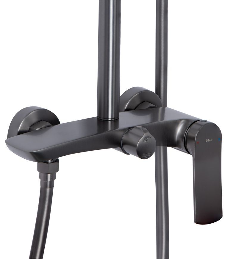 Душова система Qtap Slavonice на два споживача Gunmetal Black PVD QTSLA110GMB45913 - QTSLA110GMB45913