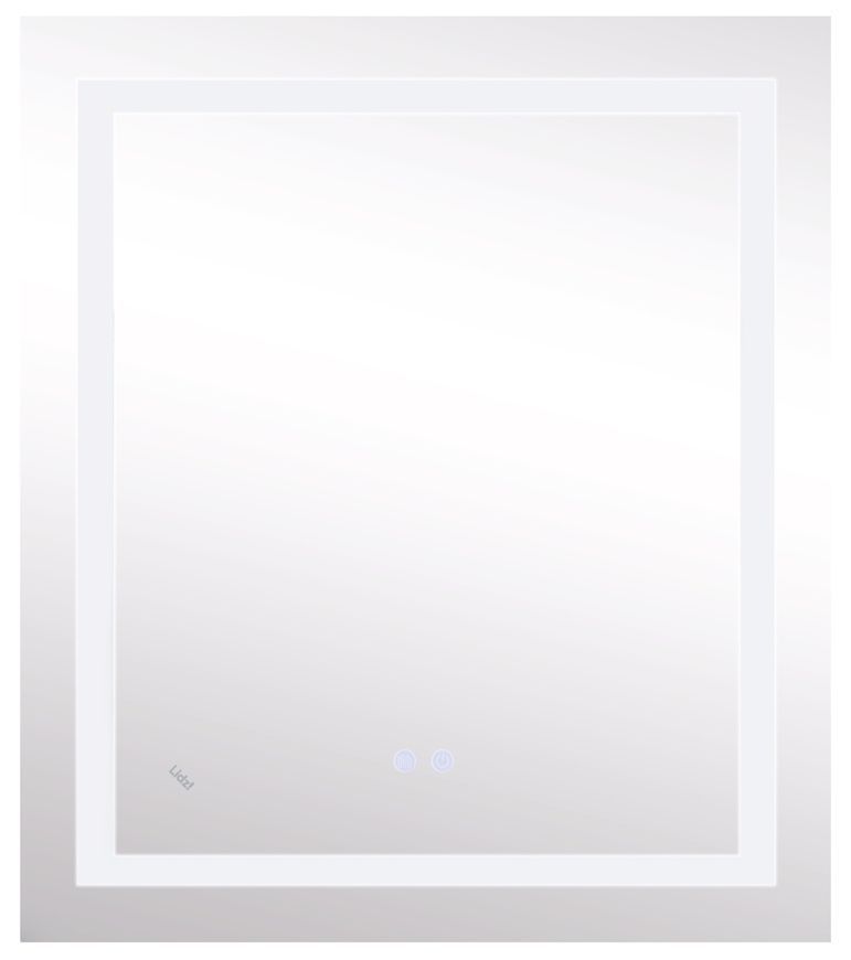 Зеркало Lidz Kubis KU1 700х800 мм с LED-подсветкой Touch, с антизапотеванием, с диммером, рег. яркости LD78LF9048070