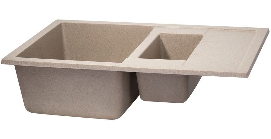 Кухонная мойка с дополнительной чашей QTAP CS 7648 Beige (QT7648BEI551) - QT7648BEI551