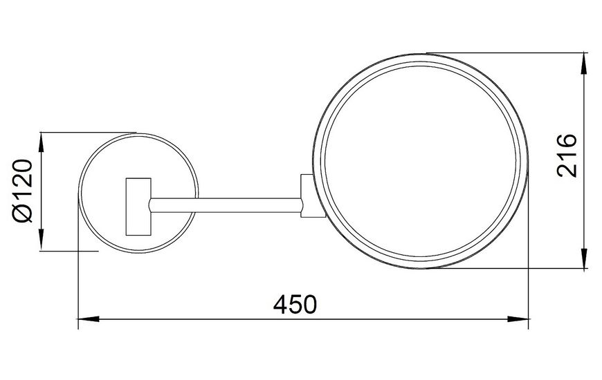 Дзеркало косметичне IMPRESE кругле, живлення 220 В 181322 хром - 181322