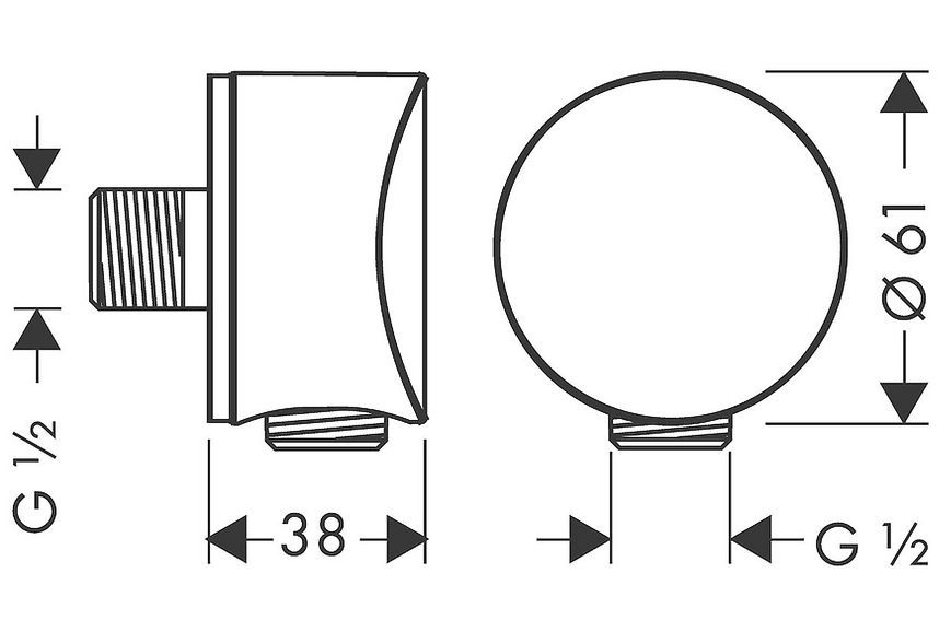 Шланговое подключение HANSGROHE FixFit S с обратным клапаном Brushed Black Chrome 26453340 черный хром - 26453340
