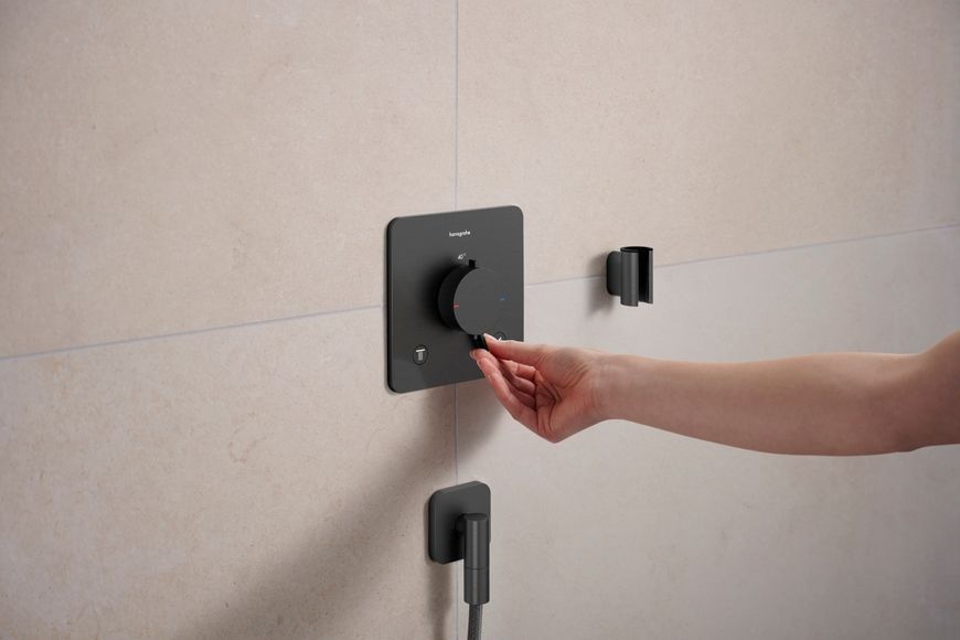 Шлангове під&rsquo;єднання HANSGROHE FixFit Fine Q зі зворотним клапаном Brushed Black Chrome 28884340 чорний хром - 28884340