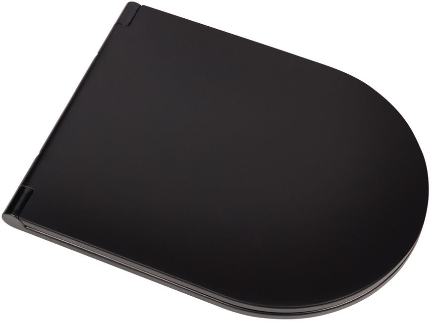 Унітаз підвісний QTAP Robin безобідковий чорний з сидінням Soft-close QT13332141ERMB - QT13332141ERMB