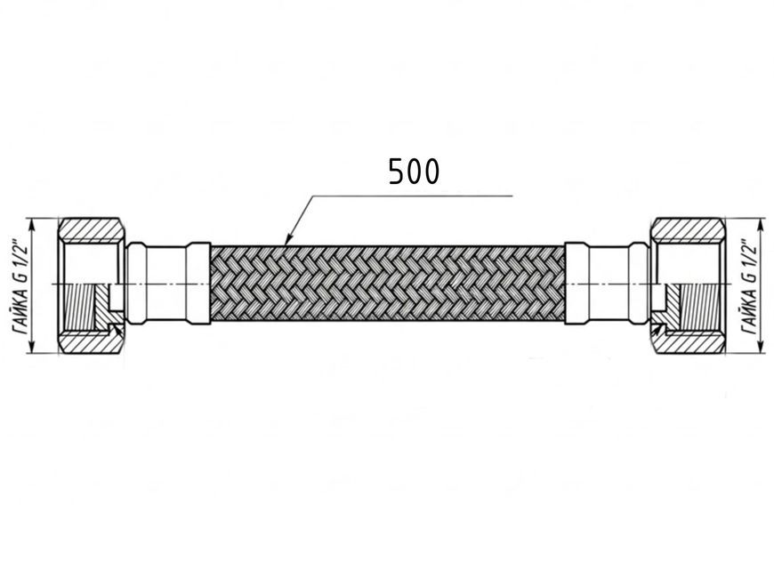 Шланг для подключения воды Thermo Alliance Forte 50 см 1/2"x1/2" ВВ нерж. оплетка TAF385W50