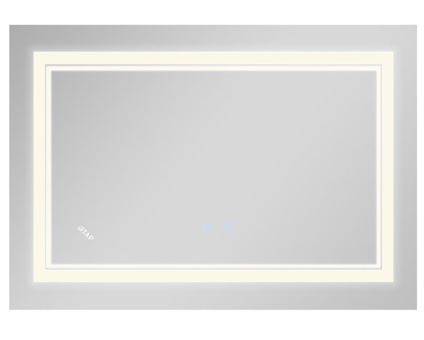 Зеркало Qtap Cardinal CA1 800х600 прямоугольное с LED-подсветкой Touch, с антизапотеванием, с диммером, рег. темп. цвета (3000-6500 K) QT0478C8060