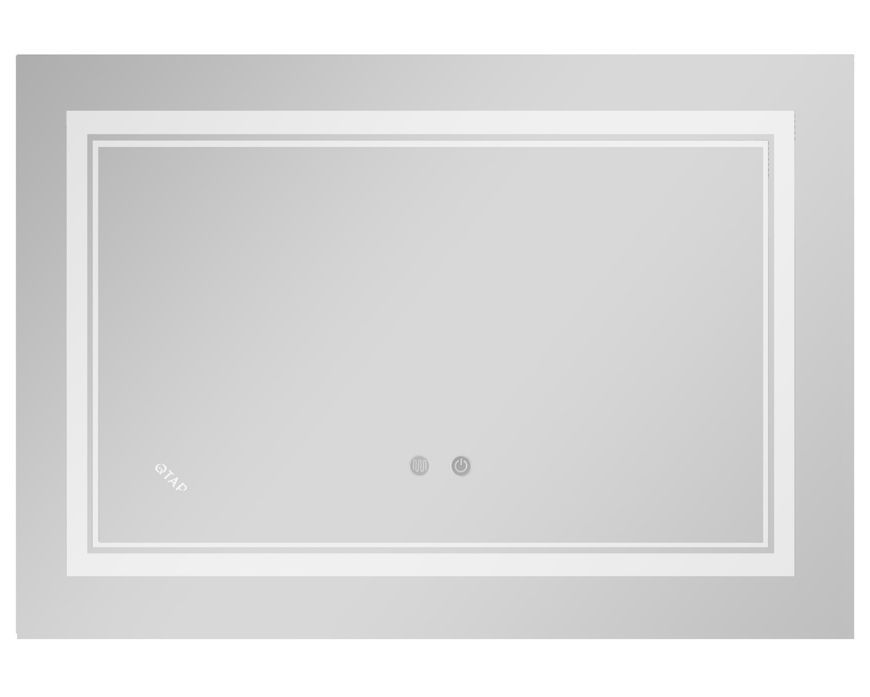 Зеркало Qtap Cardinal CA1 800х600 прямоугольное с LED-подсветкой Touch, с антизапотеванием, с диммером, рег. темп. цвета (3000-6500 K) QT0478C8060