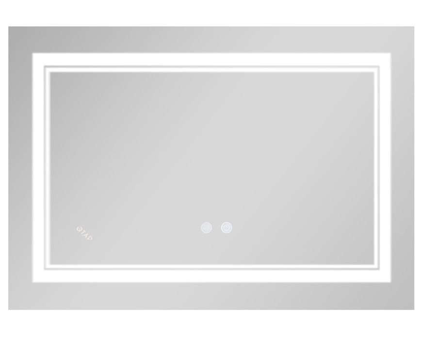 Зеркало Qtap Cardinal CA1 800х600 прямоугольное с LED-подсветкой Touch, с антизапотеванием, с диммером, рег. темп. цвета (3000-6500 K) QT0478C8060