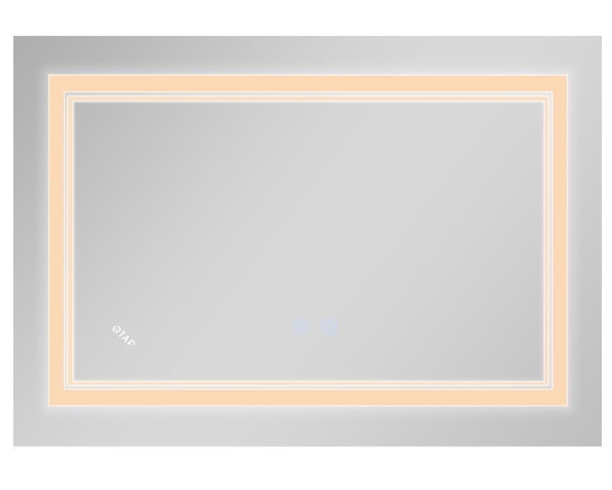 Зеркало Qtap Cardinal CA1 800х600 прямоугольное с LED-подсветкой Touch, с антизапотеванием, с диммером, рег. темп. цвета (3000-6500 K) QT0478C8060