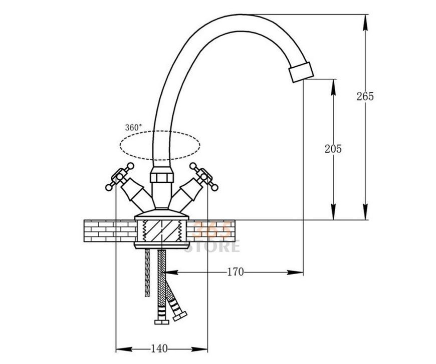 Змішувач для мийки Q-TAP Dominox ANT 271 - QTDOMANT271