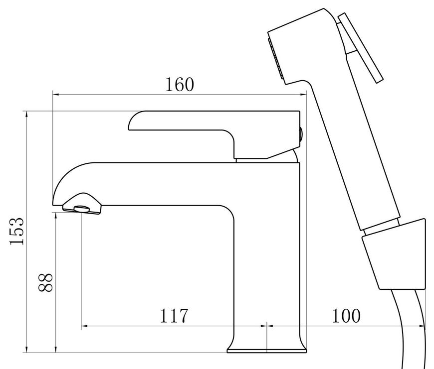 Змішувач для раковини Qtap Grand з гігієнічним душем Chrome/White QTGRA272CRW45671 - QTGRA272CRW45671