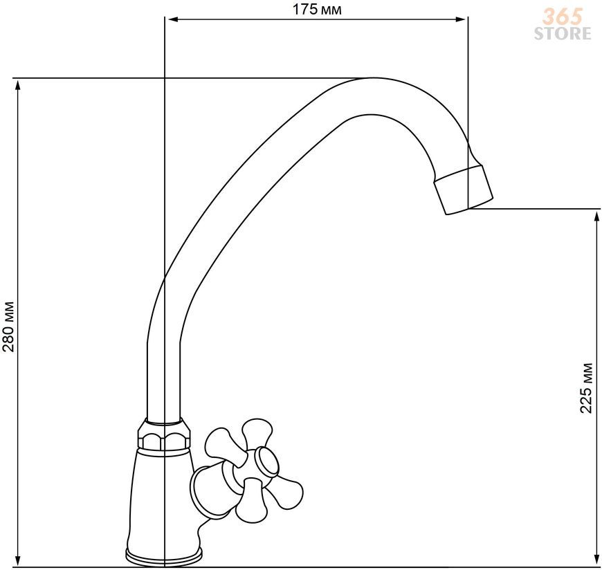 Кран для мойки Q-TAP Dominox CRM 269 - QTDOMCRM269