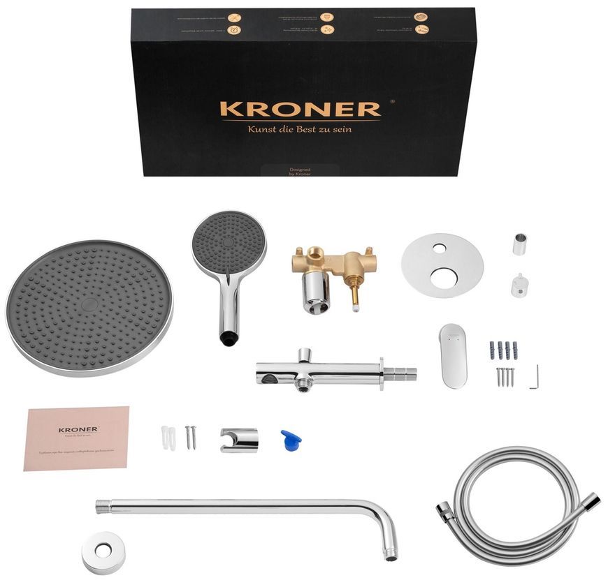 Душова система прихованого монтажу Kroner Element 211335A-0101 на 3 споживача, з виливом, латунь, хром CV036004 - Element 211335A-0101