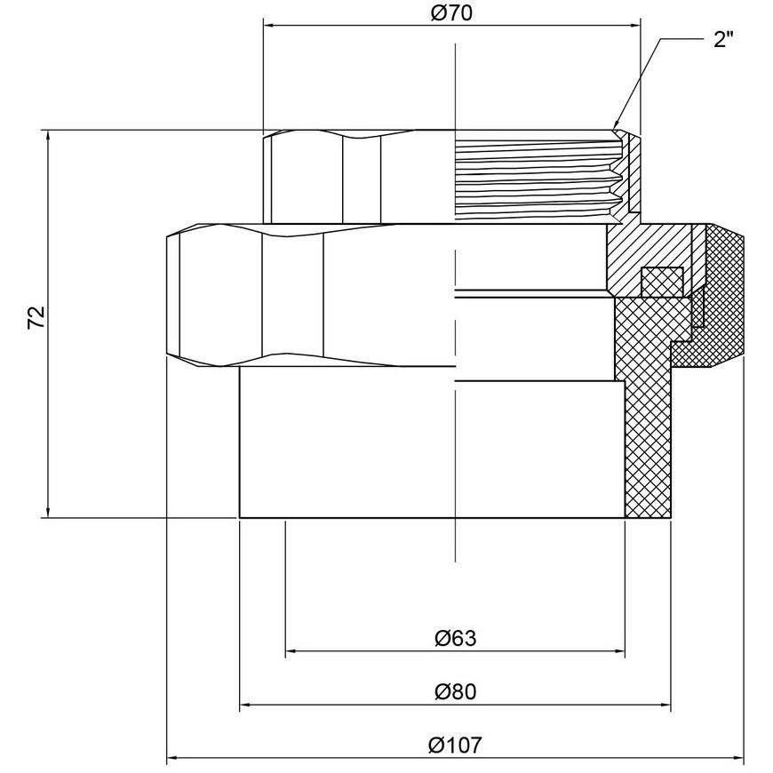 Згін "Американка" PPR THERMO ALLIANCE 63х2" ВР - DSI006