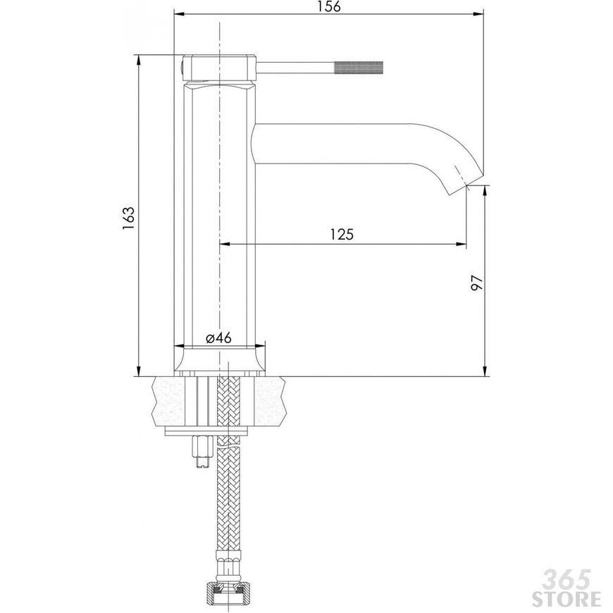 Змішувач для умивальника IMPRESE BRENTA ZMK091908010 графітовий хром 25 мм - ZMK091908010