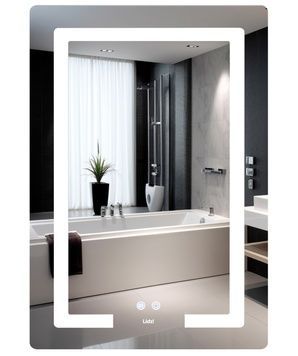 Дзеркало Lidz Kubis KU2 600х800 мм з LED-підсвічуванням Touch, з антизапотіванням, з димером, рег. яскравості LD78LF937608048449
