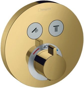 Термостат прихованого монтажу HANSGROHE ShowerSelect S на 2 функції Polished Gold Optic 15743990 золото - 15743990