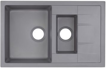 Кухонна мийка QTAP з додатковою чашею CS 7648 Grey (QT7648GRE471) - QT7648GRE471