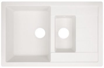 Кухонна мийка з додатковою чашею LIDZ 780x495/200 WHI-01 (LIDZWHI01780495200) - LIDZWHI01780495200