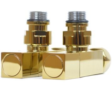 Кран для полотенцесушителя угловой NAVIN Raftec Quadro 1/2"х1/2", 2 шт. 25-433430-5012 золото - 25-433430-5012