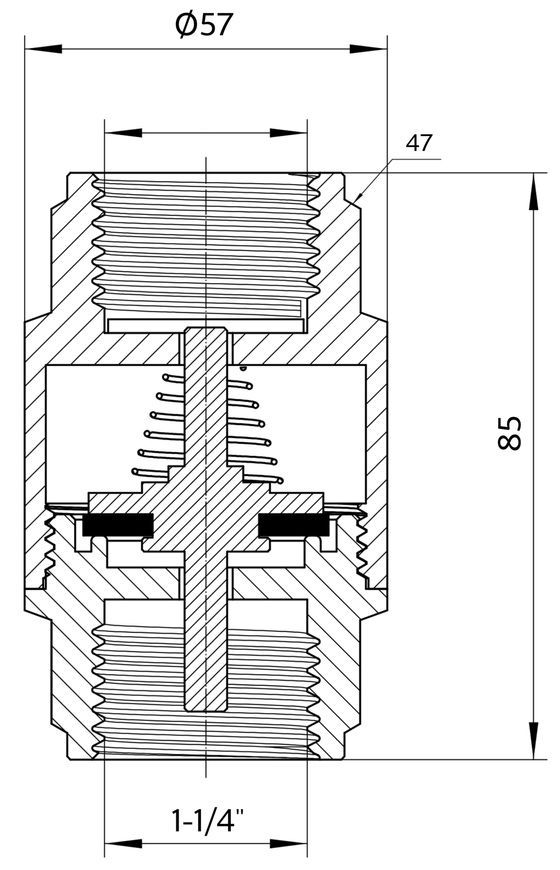 Зворотний клапан Thermo Alliance Forte 1 1/4" ВР із латунним штоком TAF240W32 - TAF240W32