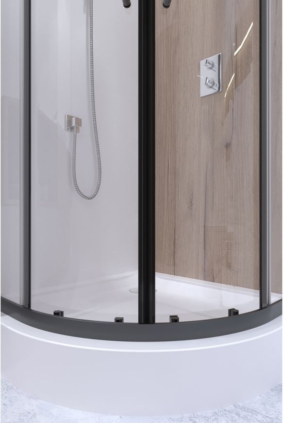 Душова кабіна QTAP TAURUS BLA1099AC6, півколо, 90x90, скло 6 мм Clear, розсувні, без піддона - TAUBLA1099AC6