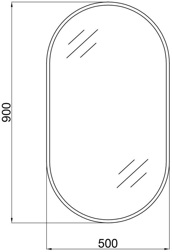 Дзеркало QTAP Scorpio 500х900 з LED-підсвічуванням, без вимикача QT14787001B