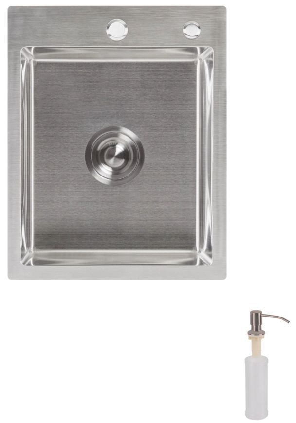 Кухонная мойка LIDZ Handmade H4050 Brushed Steel 3,0/1,0 дозатор, корзина LDH4050BRU3925847516 - LDH4050BRU3925847516