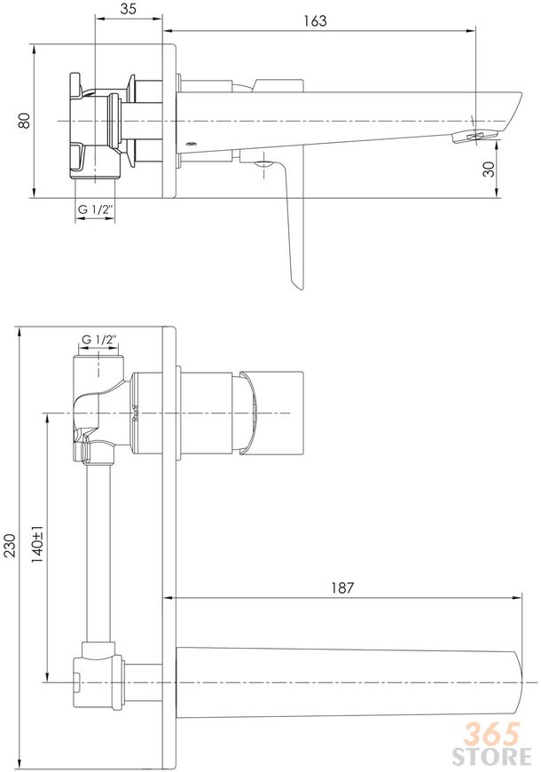 Змішувач для умивальника прихованого монтажу IMPRESE BRECLAV VR-05245 хром, 35 мм - VR-05245