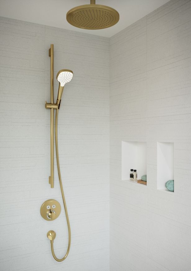 Термостат скрытого монтажа HANSGROHE ShowerSelect S на 2 функции Polished Gold Optic 15743990 золото - 15743990