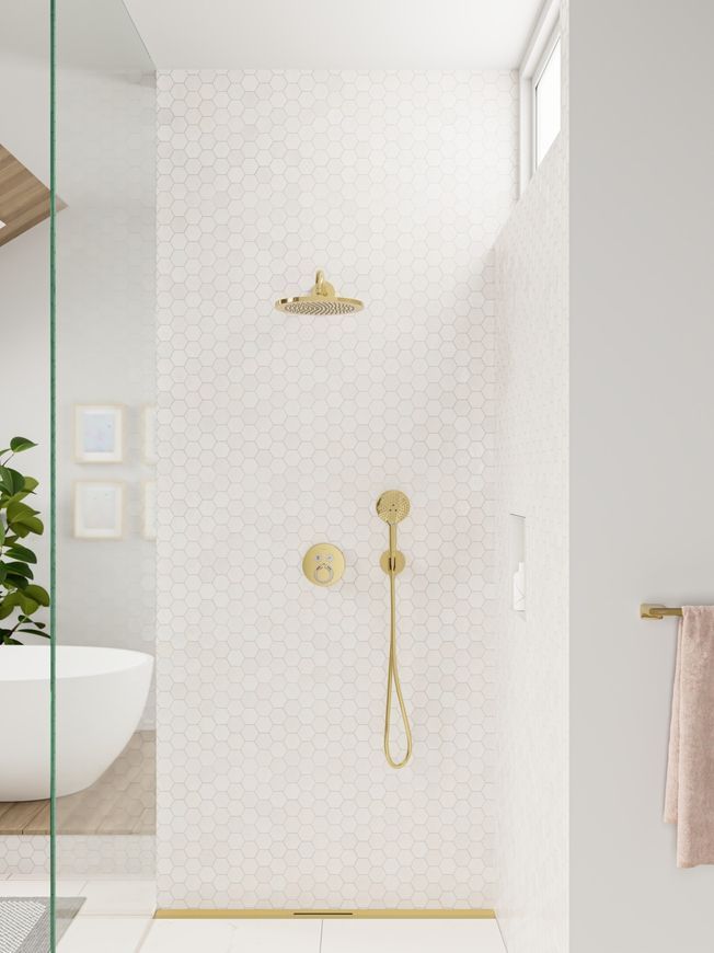 Термостат скрытого монтажа HANSGROHE ShowerSelect S на 2 функции Polished Gold Optic 15743990 золото - 15743990