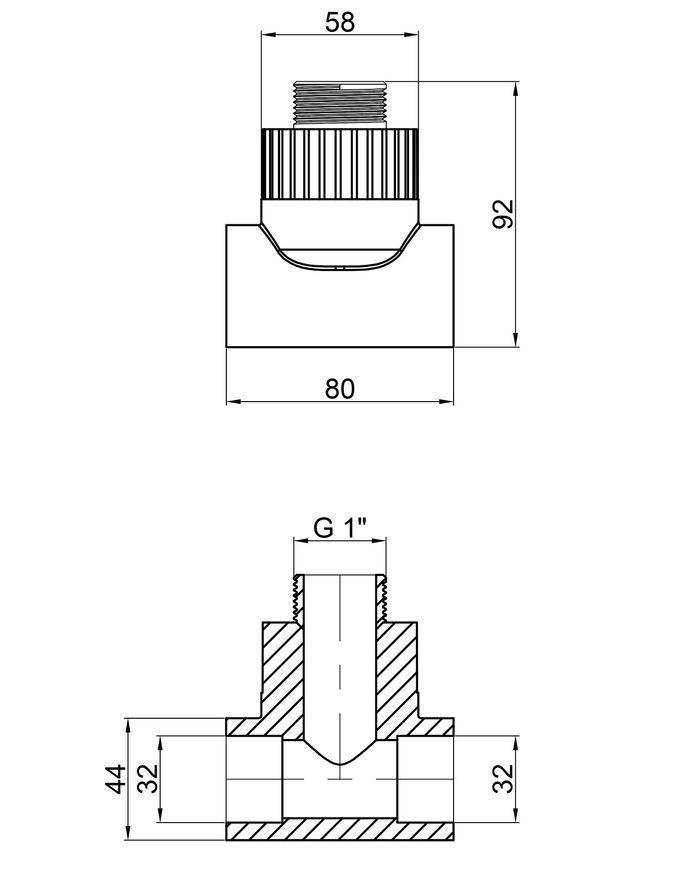 Тройник PPR THERMO ALLIANCE 32х1"х32 НР - DSC306
