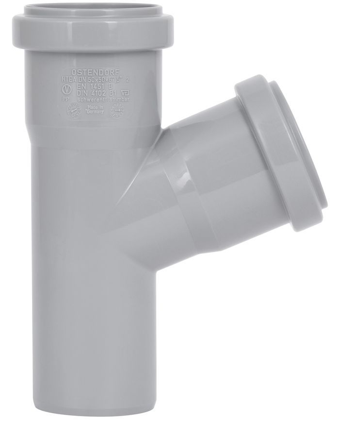 Трійник каналізаційний Ostendorf-OSMA HT-System PLUS d50/50/50&times;67&deg; SD00057156