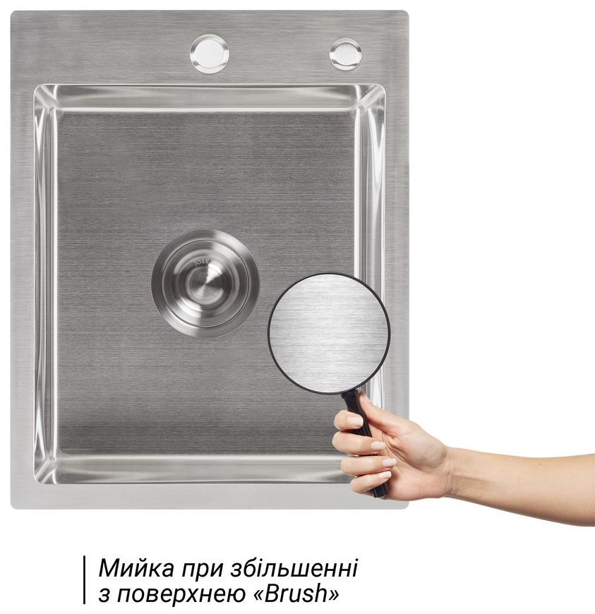 Кухонная мойка LIDZ Handmade H4050 Brushed Steel 3,0/1,0 дозатор, корзина LDH4050BRU3925847516 - LDH4050BRU3925847516