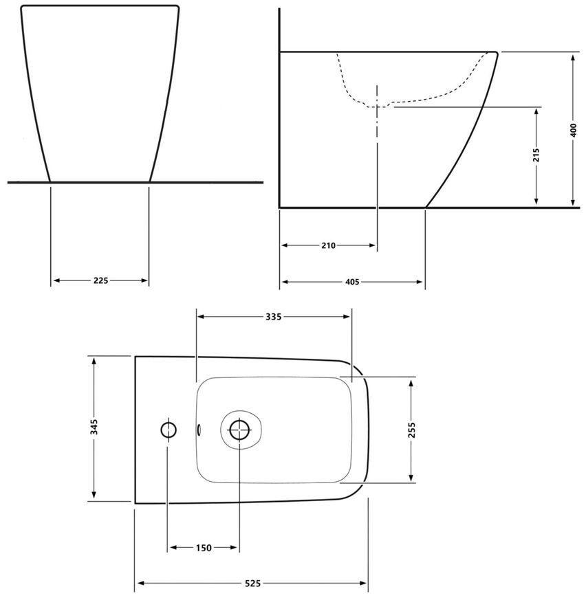 Биде напольное Qtap Cardinal 525&times;345&times;400 White QTCAR29W49031 - QTCAR29W49031