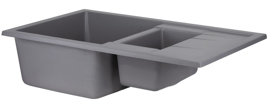 Кухонна мийка QTAP з додатковою чашею CS 7648 Grey (QT7648GRE471) - QT7648GRE471