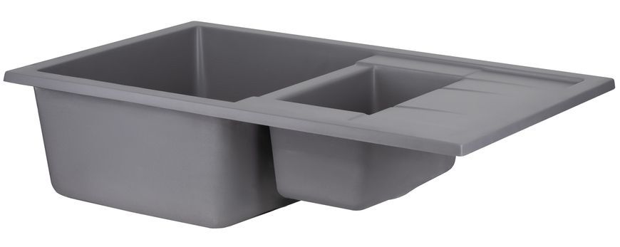 Кухонная мойка с дополнительной чашей QTAP CS 7648 Grey (QT7648GRE471) - QT7648GRE471