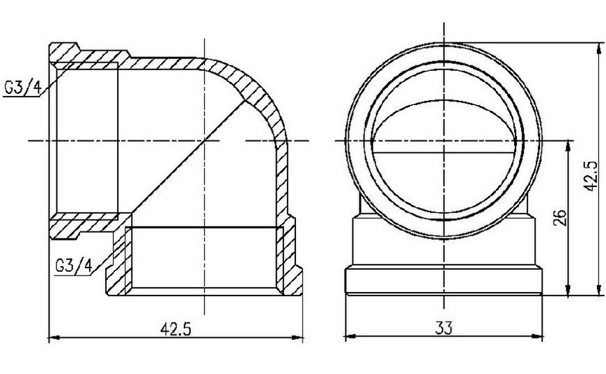 Уголок латунный SD Forte 3/4"ВРх3/4"ВР никелированный SF36820