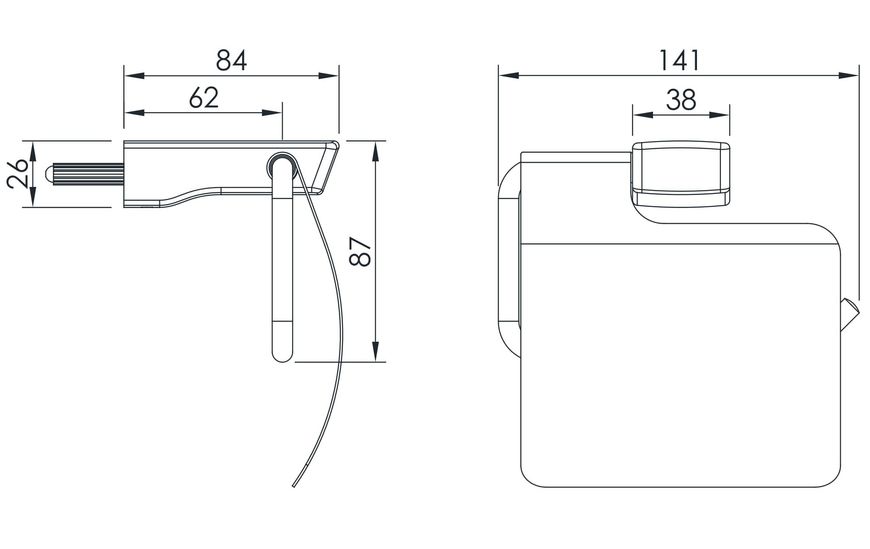 Тримач для туалетного паперу з кришкою Imprese Grafiky графіт матовий ZMK041807220