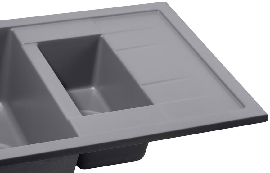 Кухонна мийка QTAP з додатковою чашею CS 7648 Grey (QT7648GRE471) - QT7648GRE471