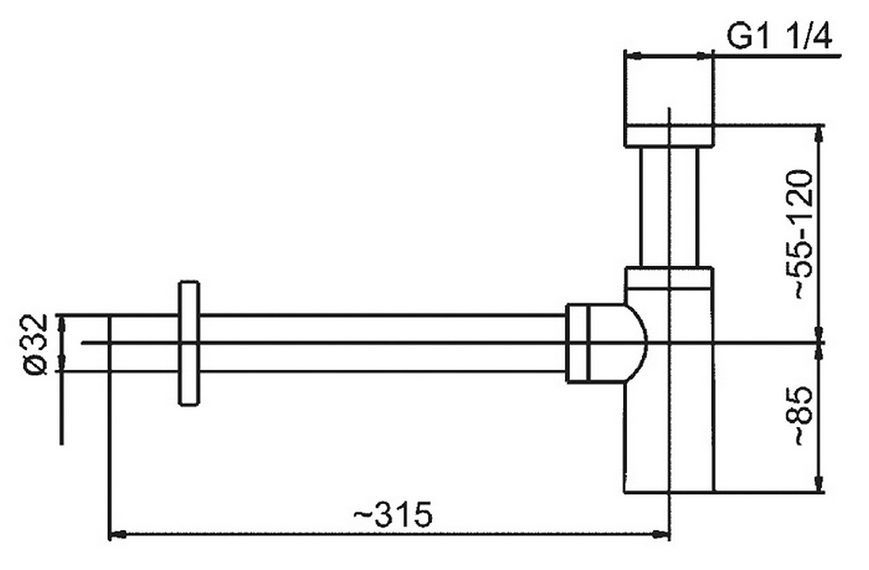 Сифон для раковины KFA ARMATURA 600-003-00 хром - 600-003-00