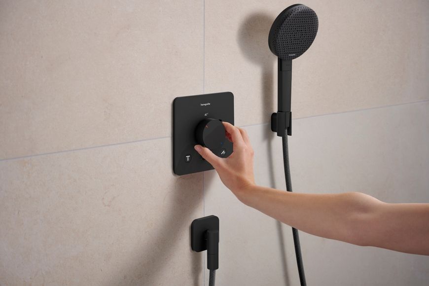 Шлангове під&rsquo;єднання HANSGROHE FixFit Fine Q зі зворотним клапаном Matt Black 28884670 чорний матовий - 28884670