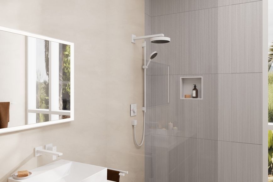 Душевый набор HANSGROHE Rainfinity 130 3jet Puro S 90 см шланг Designflex 160 см Matt White 28743700 белый матовый - 28743700