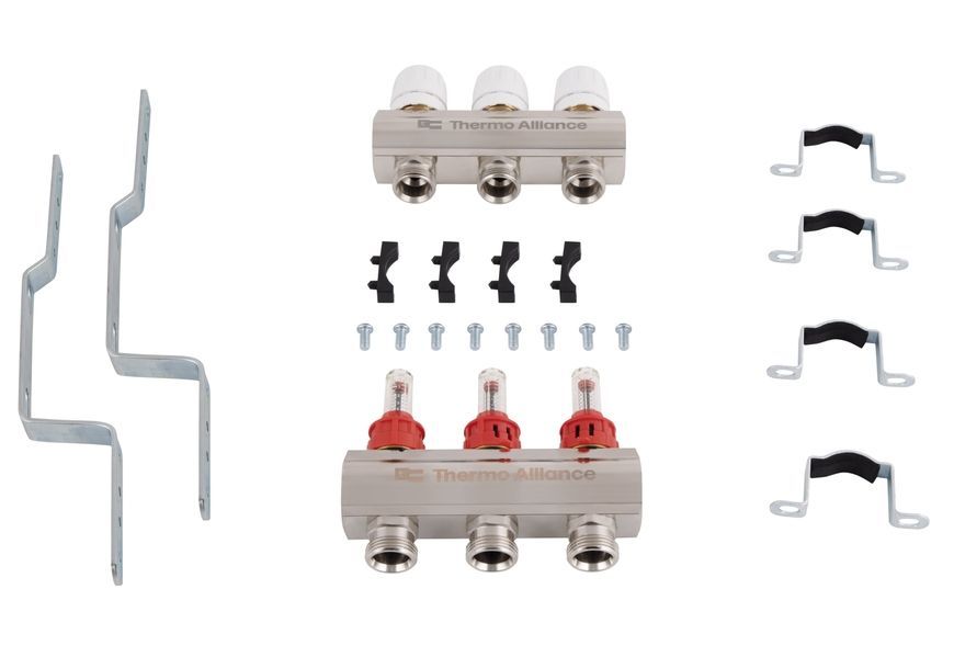 Коллектор с расходомерами Thermo Alliance Standart 1" 3 выхода 3/4" + евроконусы 3/4''х16&times;2 SD235W348884 - SD235W348884