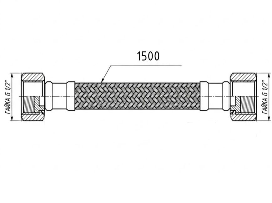 Шланг для подключения воды Thermo Alliance Forte 150 см 1/2"x1/2" ВВ нерж. оплетка TAF385W150
