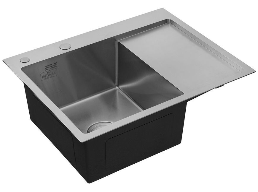 Кухонна мийка Kroner KRP Geb&uuml;rstet 6350LHM 3,0/1,0 мм CV031320 Geburstet-6350LHM - Geburstet-6350LHM