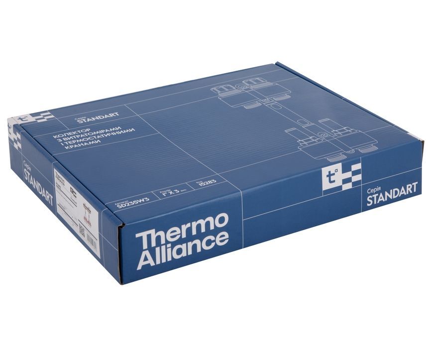 Коллектор с расходомерами Thermo Alliance Standart 1" 3 выхода 3/4" + евроконусы 3/4''х16&times;2 SD235W348884 - SD235W348884