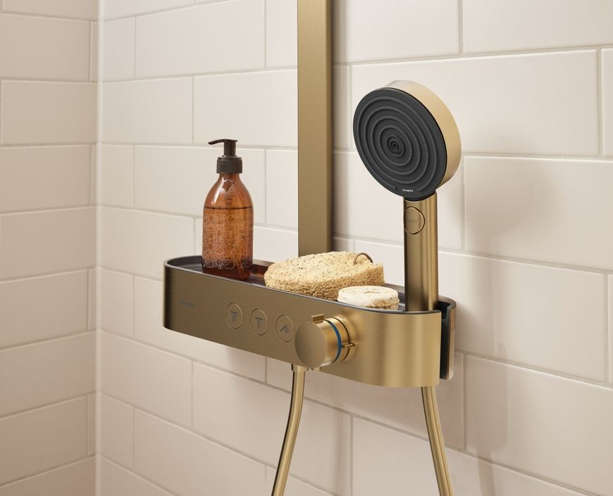 Душова система HANSGROHE Pulsify S Showerpipe 260 2jet EcoSmart з термостатом Brushed Bronze 24241140 бронза - 24241140