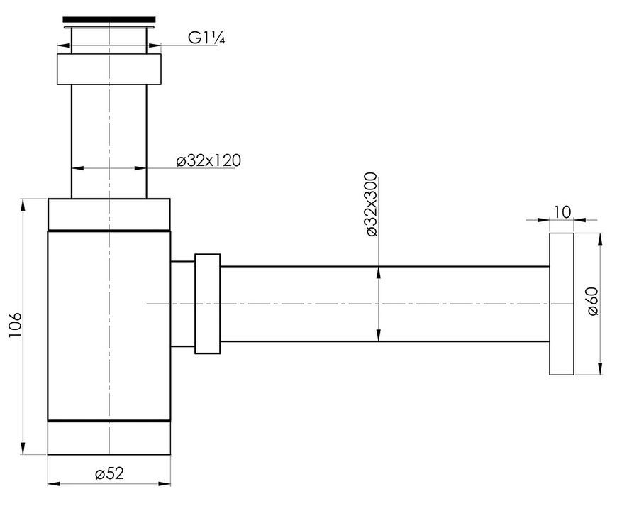 Сифон для умивальника IMPRESE PODZIMA ZRALA 1 1/4" &Oslash;32 мм ZMK021708600 бронза тосканська - ZMK021708600